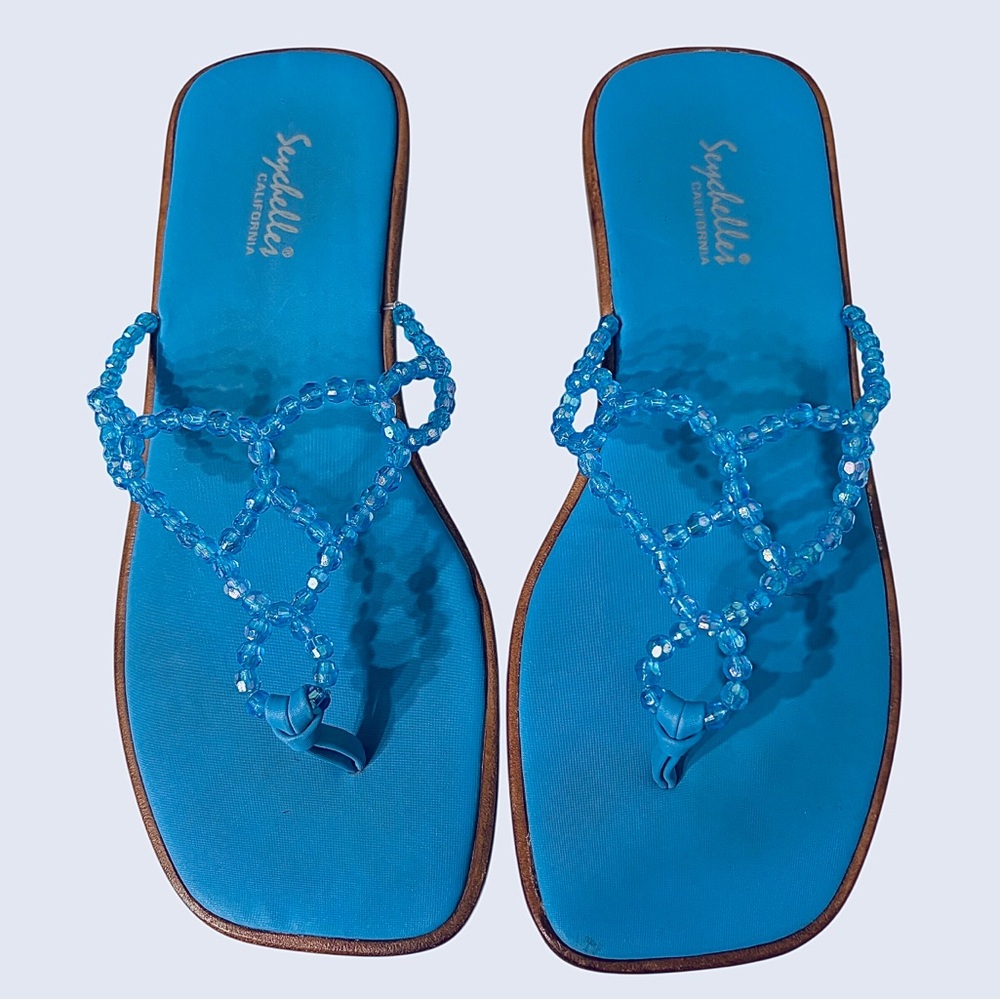 Seychelles Blue Beaded Sandals
